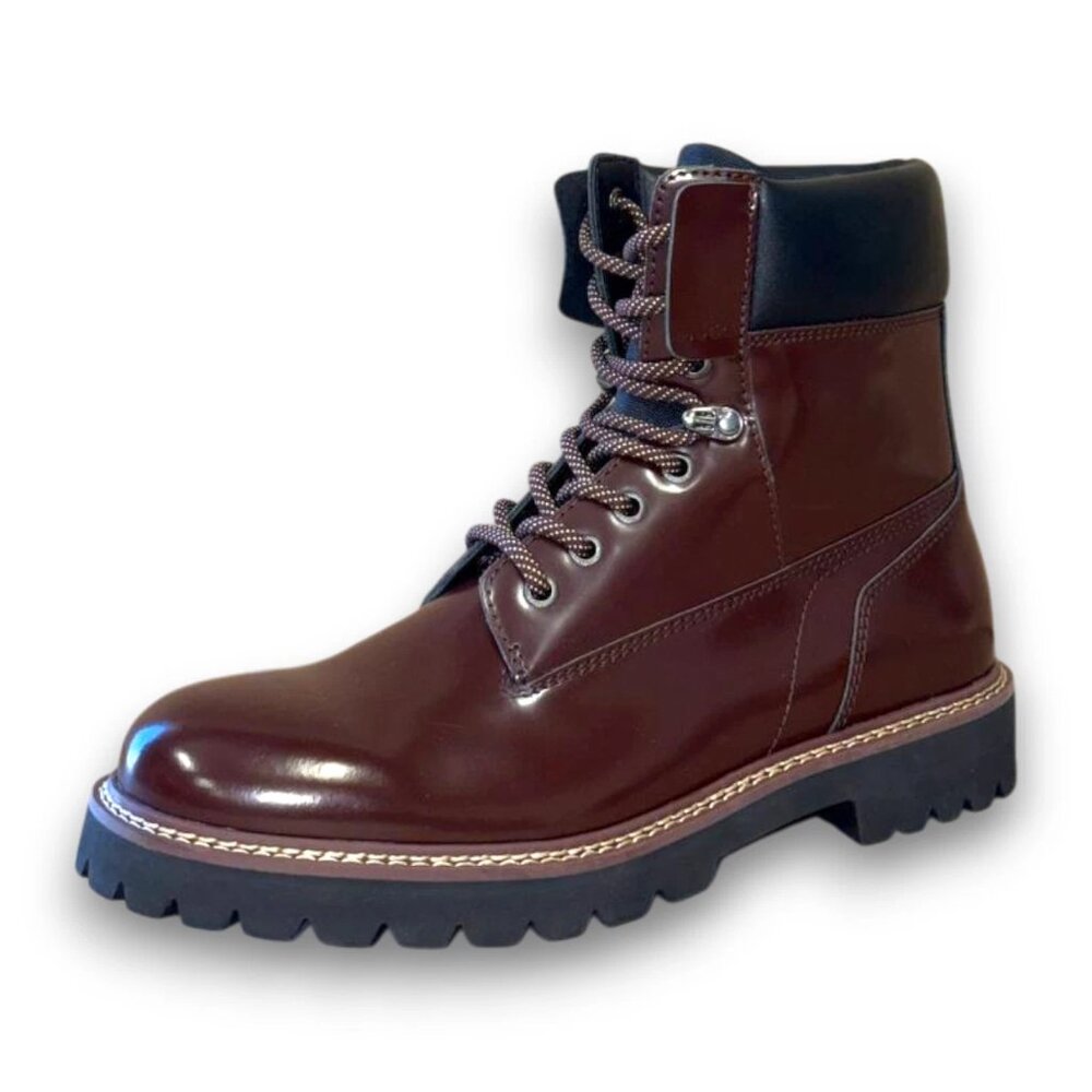 HUGO Draven Men's Brown Mixed-Media Ankle Boots US 9 (UK 8 EU 42) MSRP $209